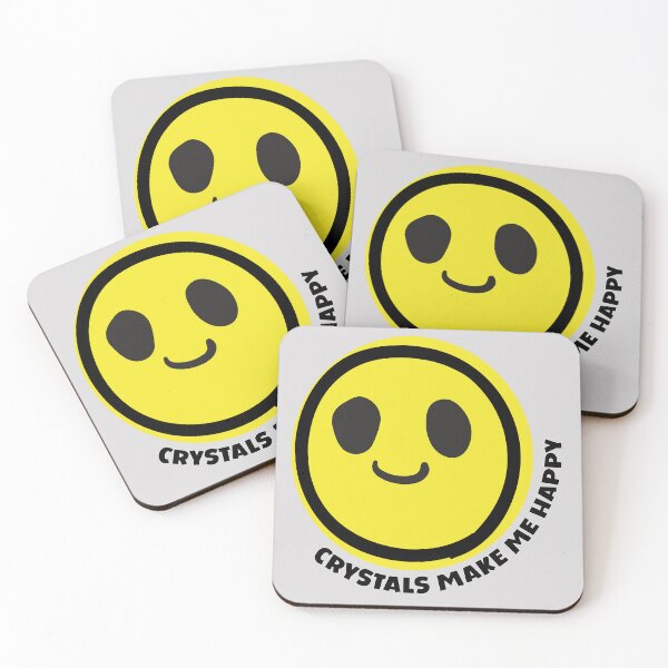 Item preview, Crystals make me happy smile yellow face mineral gemstones crystals lover gift  designed and sold by MetalicBabe.