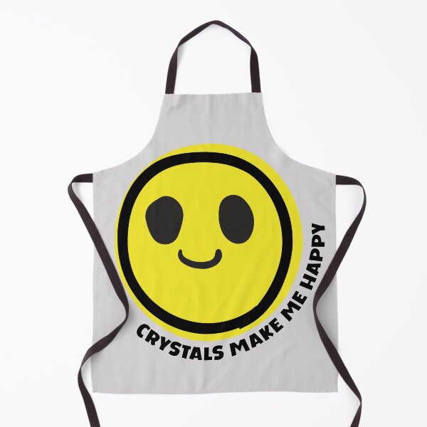 Item preview, Crystals make me happy smile yellow face mineral gemstones crystals lover gift designed and sold by MetalicBabe.