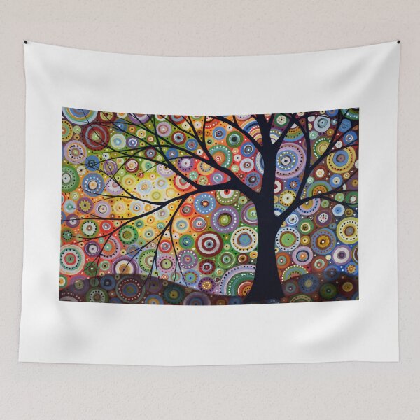 Item preview, Abstract art landscape tree painting / Visions of Night designed and sold by AmyGiacomelli.