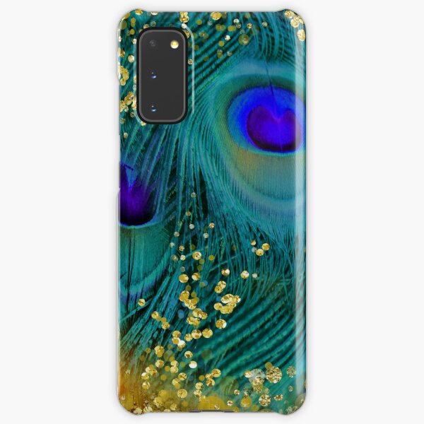 Dreamy peacock feathers, teal and purple, glimmering gold Samsung Galaxy Snap Case