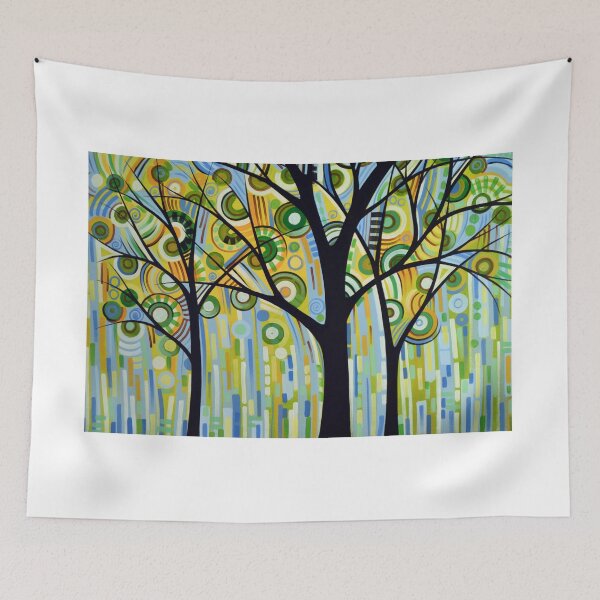 Item preview, Green trees art landscape painting / Spring designed and sold by AmyGiacomelli.