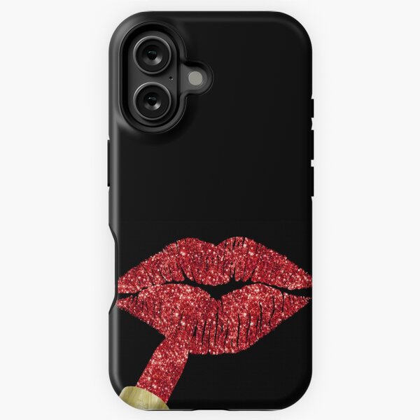 Item preview, Red Kiss, lipstick on pouty lips, fashion art designed and sold by Glimmersmith.