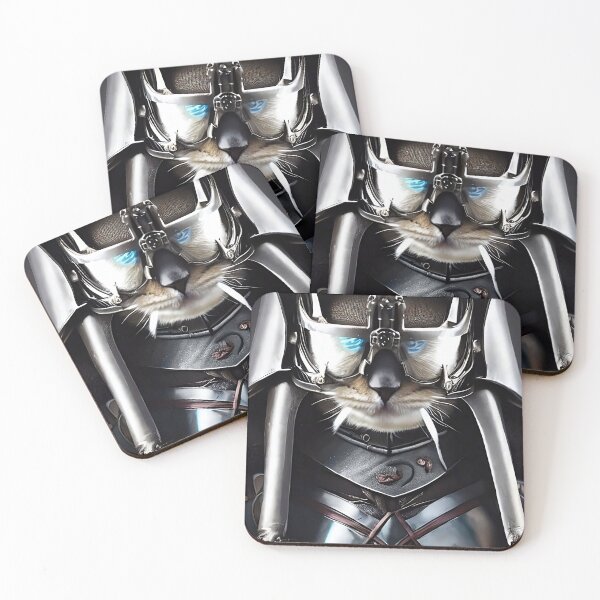Item preview, Portrait of cat in futuristic samurai armor designed and sold by Catagraphic.