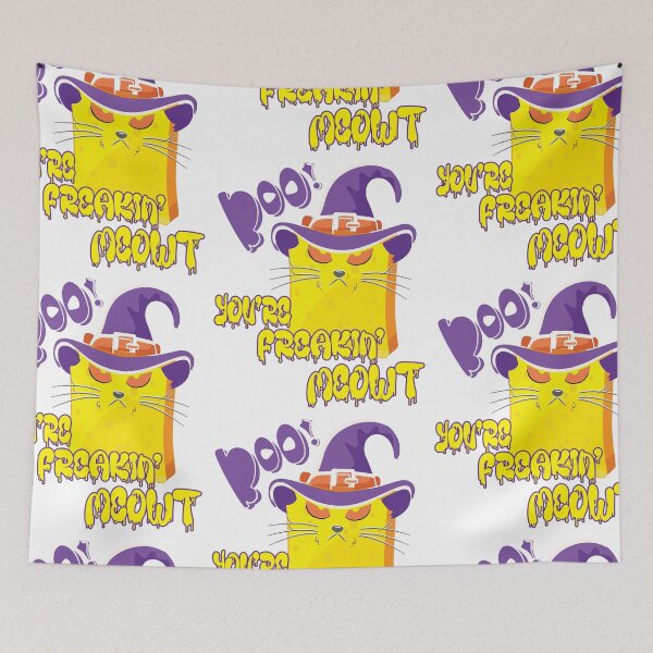 Item preview, Halloween Retro Mashup: Funny Cat French Toast - Boo! You're Freakin Meowt (White) designed and sold by zicutza.