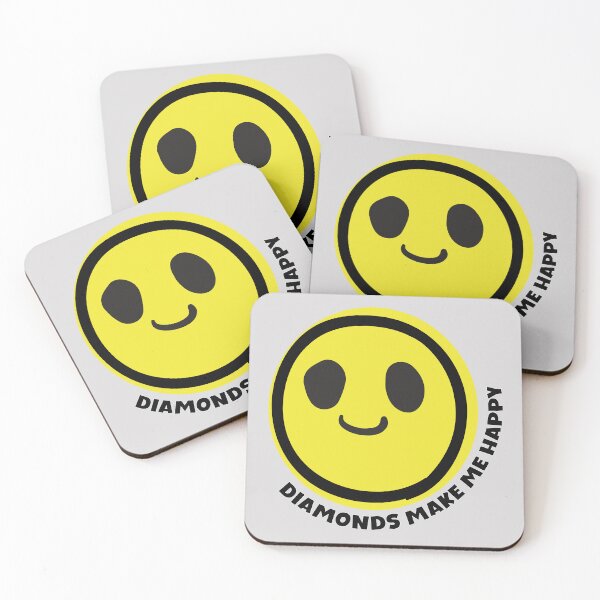 Item preview, Diamonds make me happy smile yellow face mineral gemstones diamonds lover gift  designed and sold by MetalicBabe.