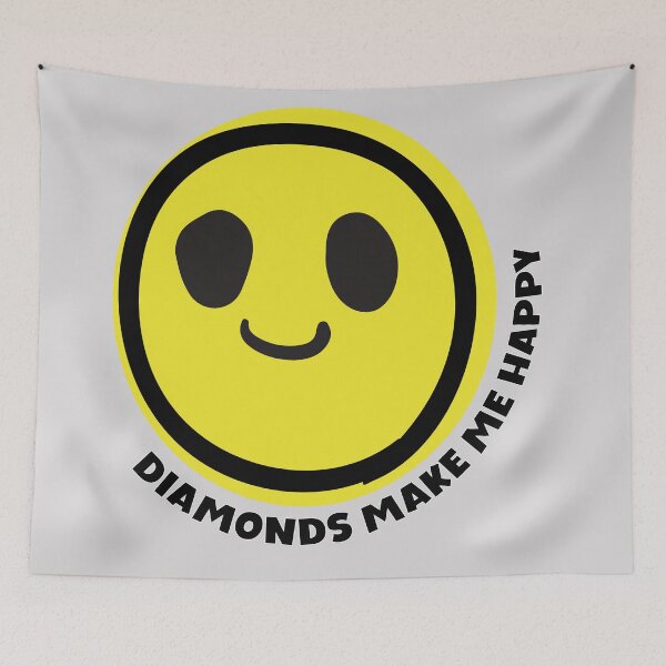 Item preview, Diamonds make me happy smile yellow face mineral gemstones diamonds lover gift  designed and sold by MetalicBabe.