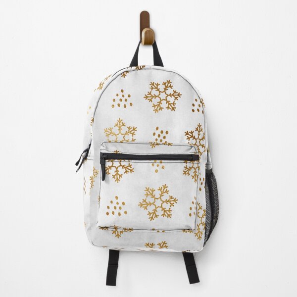 Item preview, Metallic Gold Snowflake Pattern On Marbled White Background designed and sold by LDTreasures.