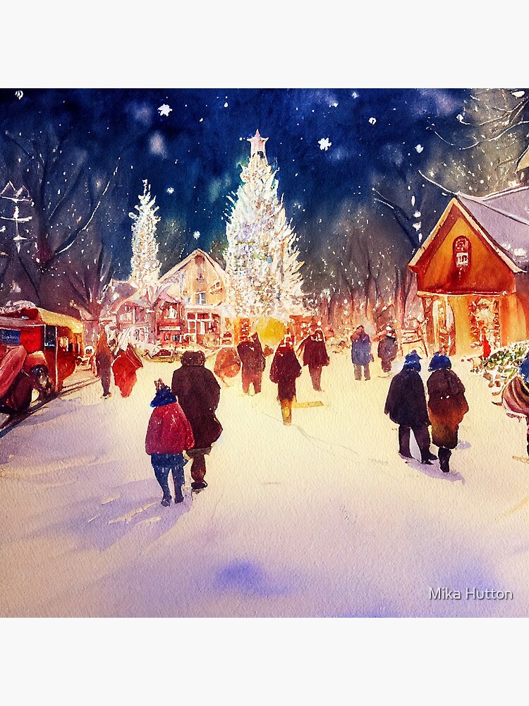 "Christmas Market in Denver Colorado - Watercolor" Poster for Sale by "Christmas Market in Denver Colorado - Watercolor" Poster for Sale by