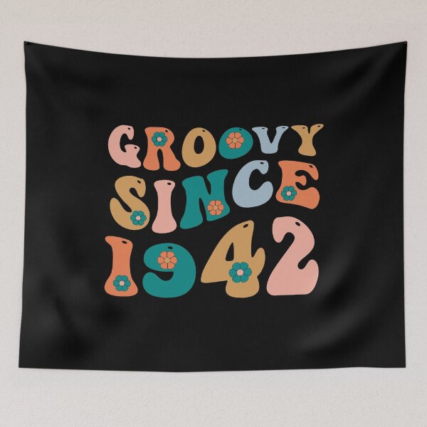 Item preview, Groovy Since 1942 | 80th Birthday | Retro Groovy Birthday designed and sold by AMINE  ★★★★★.