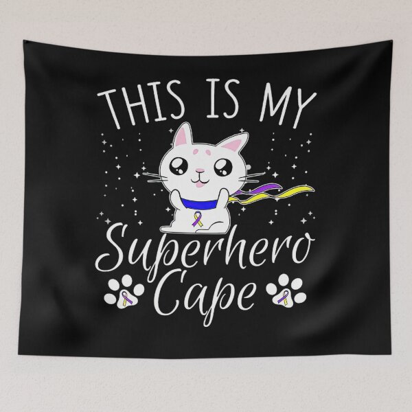 Item preview, Bladder Cancer Awareness Cat This Is My Superhero Cape Gift designed and sold by TerrellOneal.