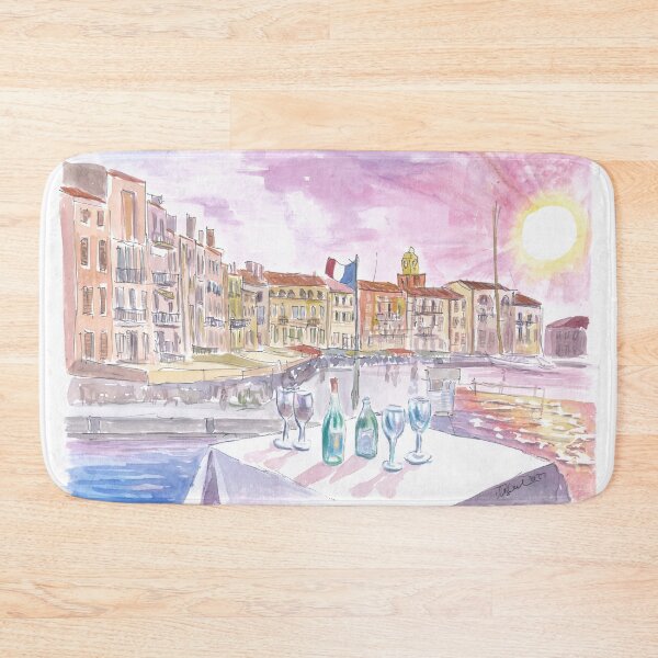Item preview, Saint-Tropez Francia Vista del puerto viejo y bar con vino designed and sold by artshop77.