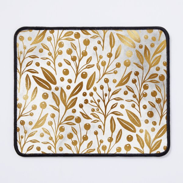 Item preview, Copy of Metallic Gold Winter Berries Pattern On Marbled White Background  designed and sold by LDTreasures.