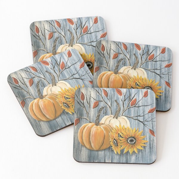 Item preview, Pumpkins & Sunflowers on Barnwood designed and sold by SistersInArtN.