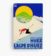 Art Deco era vintage Swiss Alps sport ad Canvas Print