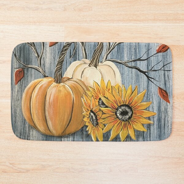 Item preview, Pumpkins & Sunflowers on Barnwood designed and sold by SistersInArtN.