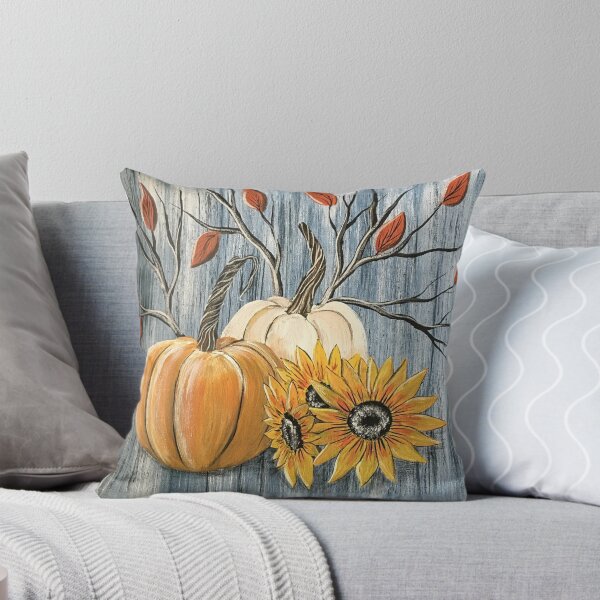Item preview, Pumpkins & Sunflowers on Barnwood designed and sold by SistersInArtN.