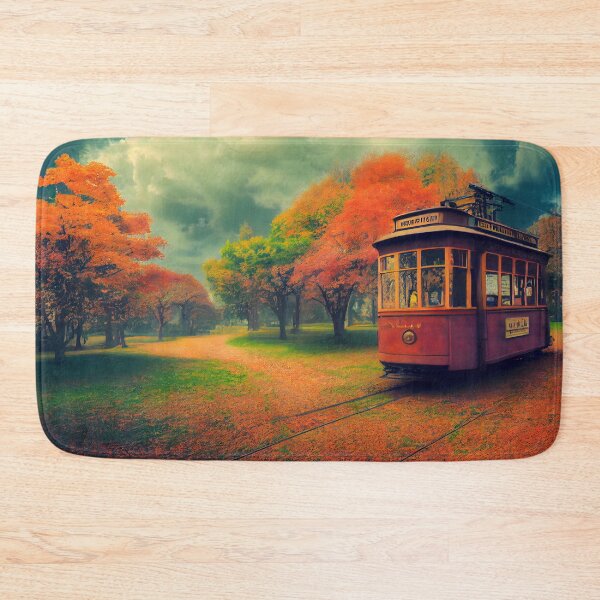 Item preview, Vintage tram in autumn designed and sold by NaumLabs.