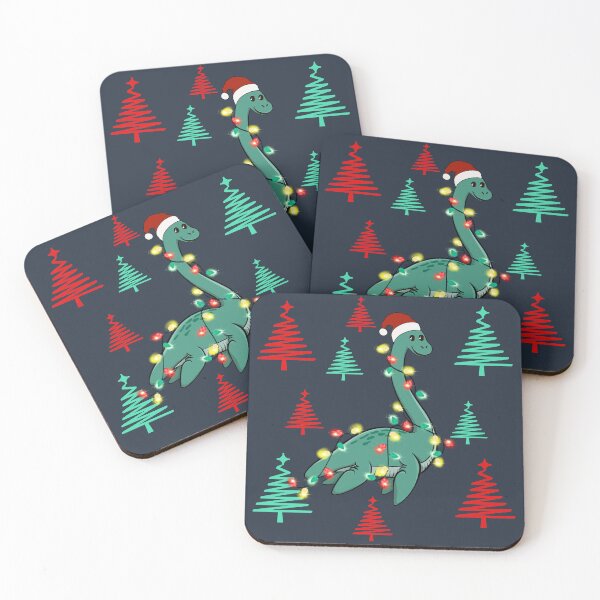 Item preview, Cute Christmas Tree Dinosaur Tangled in Xmas Lights designed and sold by BronikowskiART.