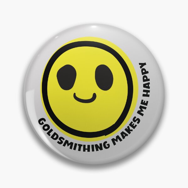 Item preview, Goldsmithing make me happy smile yellow face metalsmith jewelry maker gift designed and sold by MetalicBabe.