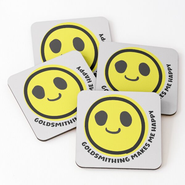 Item preview, Goldsmithing make me happy smile yellow face metalsmith jewelry maker gift designed and sold by MetalicBabe.