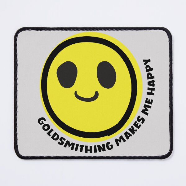 Item preview, Goldsmithing make me happy smile yellow face metalsmith jewelry maker gift designed and sold by MetalicBabe.