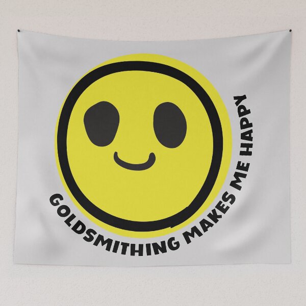 Item preview, Goldsmithing make me happy smile yellow face metalsmith jewelry maker gift designed and sold by MetalicBabe.