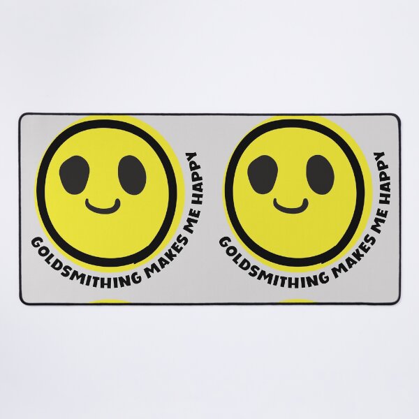 Item preview, Goldsmithing make me happy smile yellow face metalsmith jewelry maker gift designed and sold by MetalicBabe.