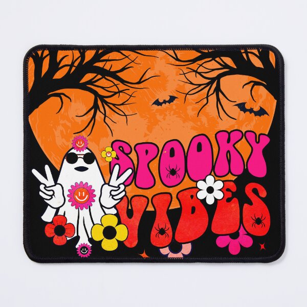 Item preview, Spooky Vibes Groovy Retro Ghost Moon Bats Halloween designed and sold by LarkDesigns.