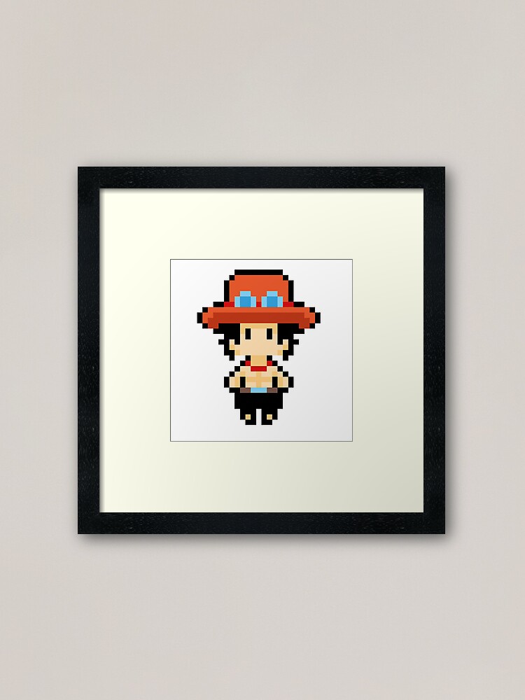 One Piece Portgas D. Ace Pixel Art Art Print for Sale by kobmamba