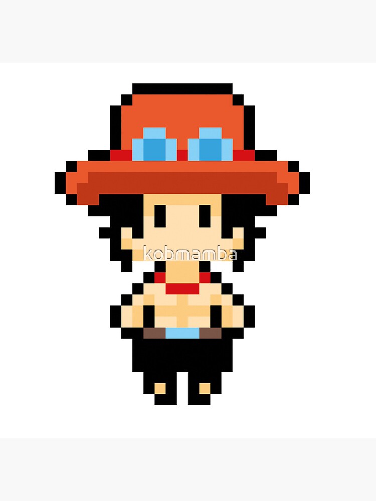 One Piece Portgas D. Ace Pixel Art Framed Art Print for Sale by kobmamba