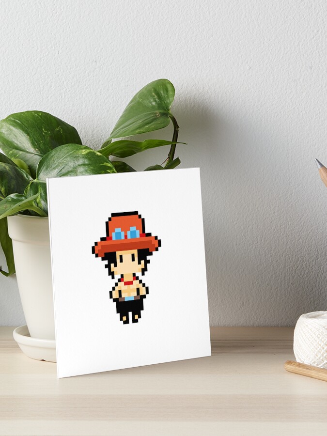 One Piece Portgas D. Ace Pixel Art Art Board Print for Sale by kobmamba