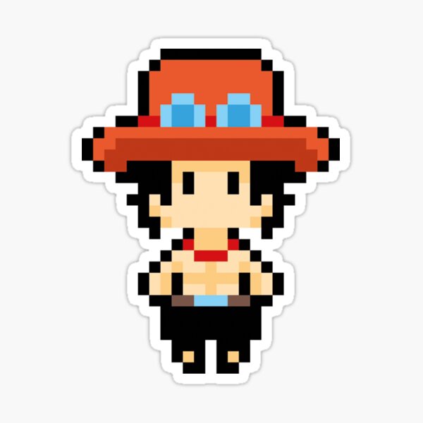 One Piece Portgas D. Ace Pixel Art Sticker for Sale by kobmamba