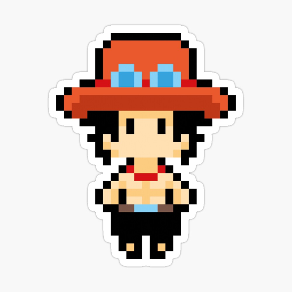 One Piece Portgas D. Ace Pixel Art Art Board Print for Sale by