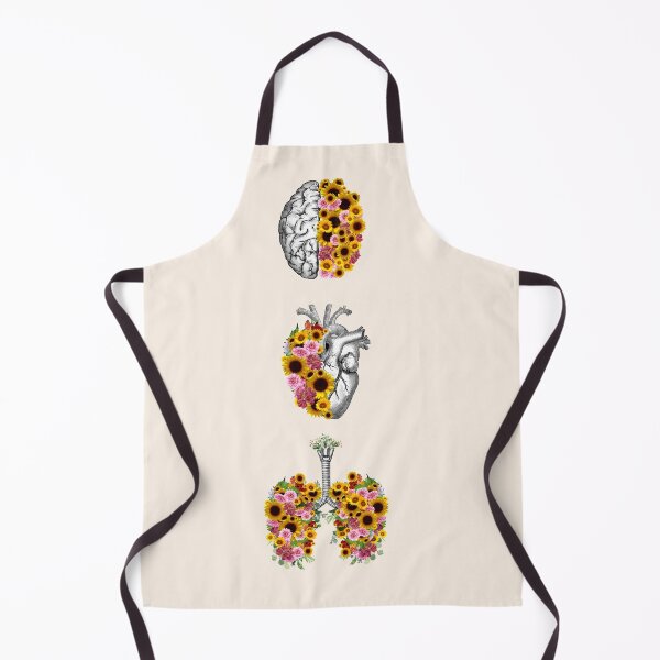 Item preview, Set of human organ, lungs, heart and brain with sunflowers and daisy designed and sold by Collagedream.