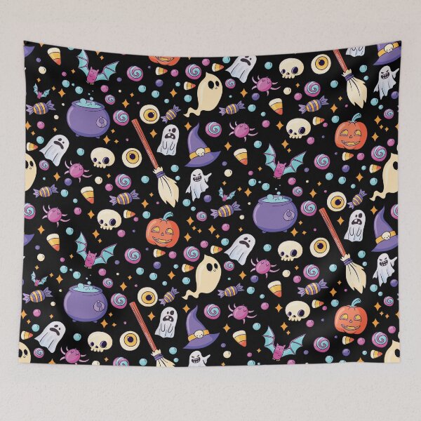 Item preview, halloween patterns candy and skuls fonts designed and sold by teeshot.