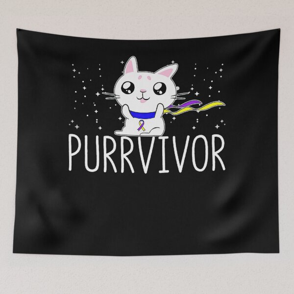 Item preview, Bladder Cancer Awareness Survivor Cat Purrvivor Gift designed and sold by JamesGilmore40.