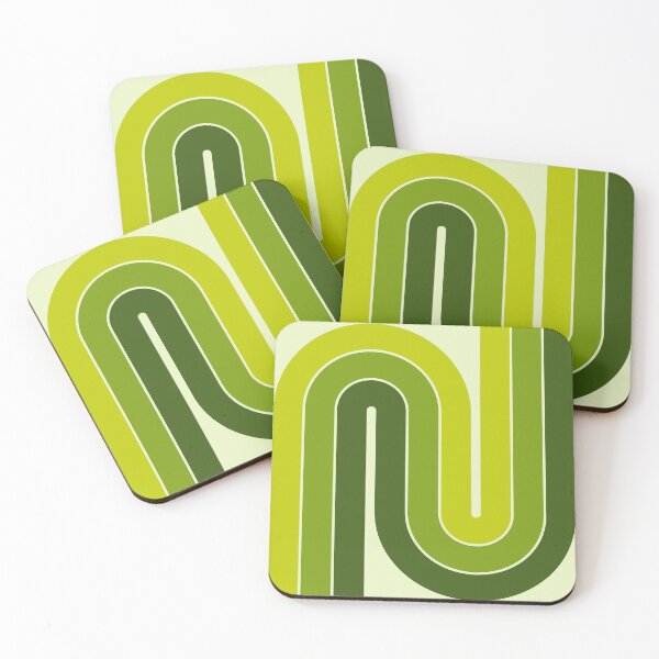 Item preview, Retro Geometric Double Arch Design Green designed and sold by tonymagnerart.