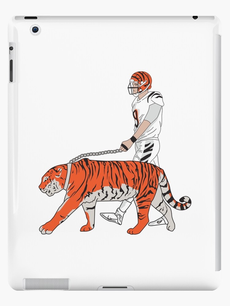 Joe Burrow white Bengal tiger digital print