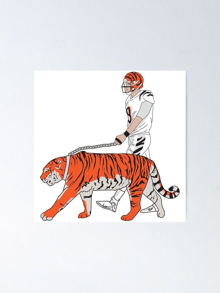 Joe Burrow White Bengal Tiger Digital Print 