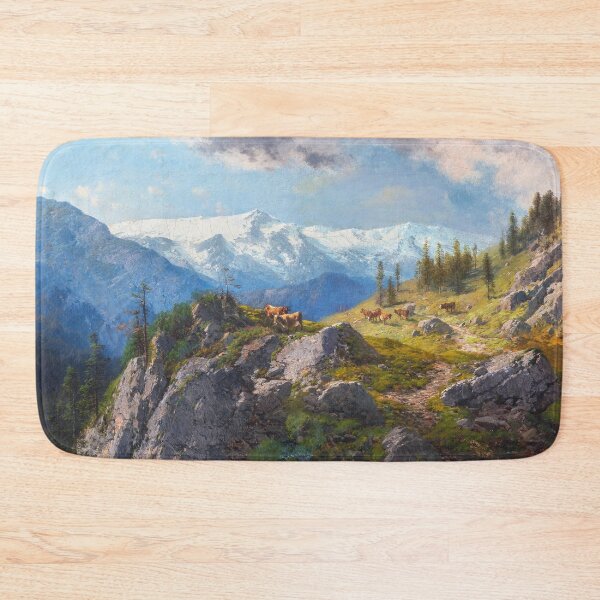 Item preview, Grazing Cows on a Mountain Pasture | Carl Millner | 1878 Animal Nature Art designed and sold by CJET.