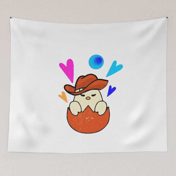 Item preview, colorful baby chicken cowboy designed and sold by vibeno1.