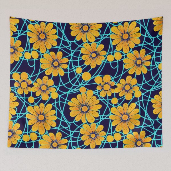 Item preview, Marigold Flowers Pattern Print designed and sold by ThePurpleMelon.