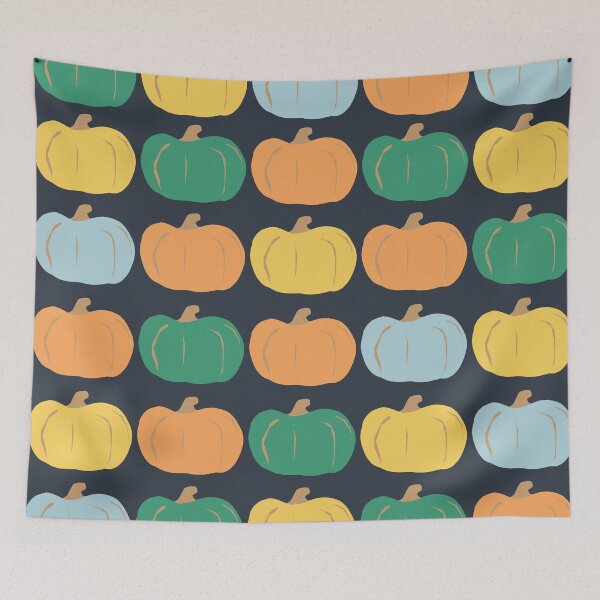 Item preview, Colourful pumpkins dark background designed and sold by CatsHappy.