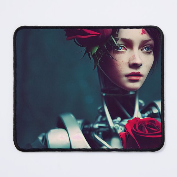 Item preview, Robot woman with rose in hand. designed and sold by Maniock.