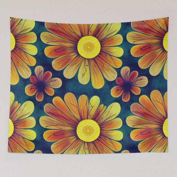 Item preview, Marigold Flowers Pattern Print designed and sold by ThePurpleMelon.