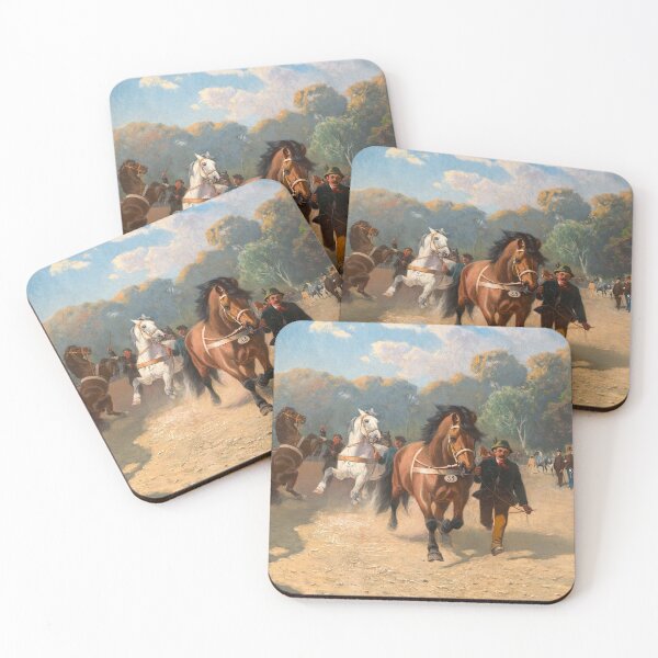Item preview, Horse Market at the Prater | Hans Johann Haag | 1915 Animal Art designed and sold by CJET.