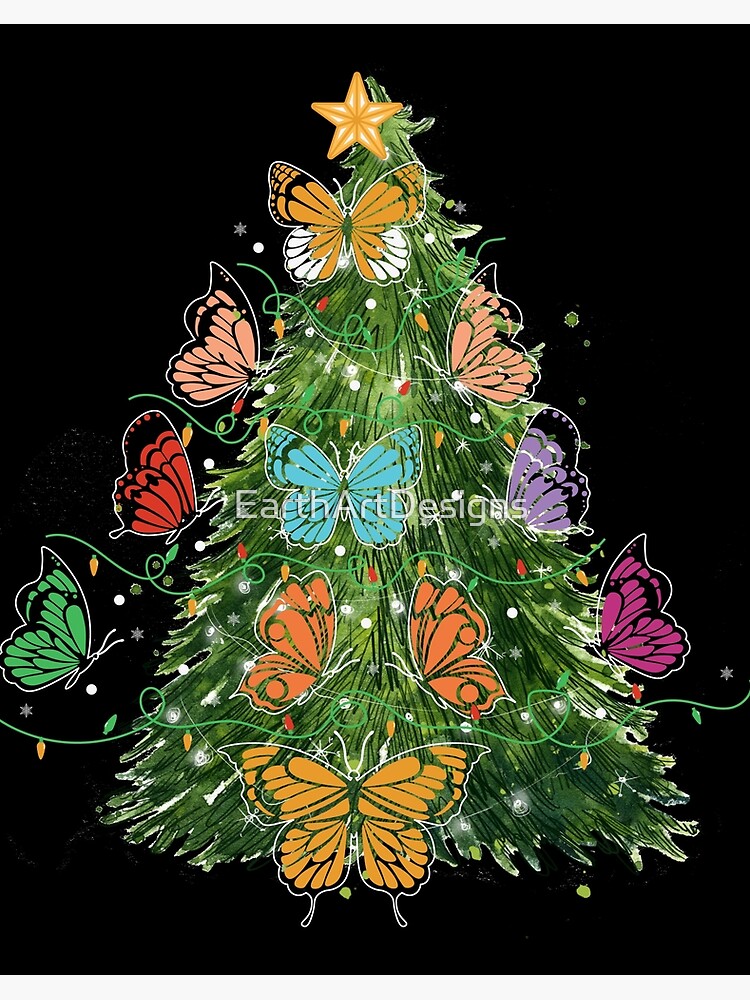 Butterfly Christmas Tree  Colorful christmas tree, Christmas tree