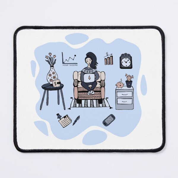 Item preview, Cute woman freelancer at home designed and sold by OM-lova.
