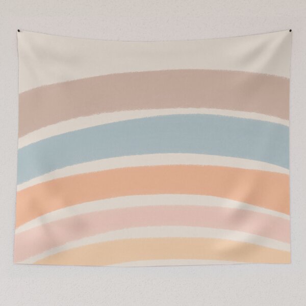 Item preview, Neutral Colors Wavy Lines Curvy Stripes Pattern Boho Aesthetic Sky Blue designed and sold by scorpiolane.