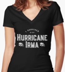 I Survived Hurricane Irma 2017 T-Shirt Women's Fitted V-Neck T-Shirt